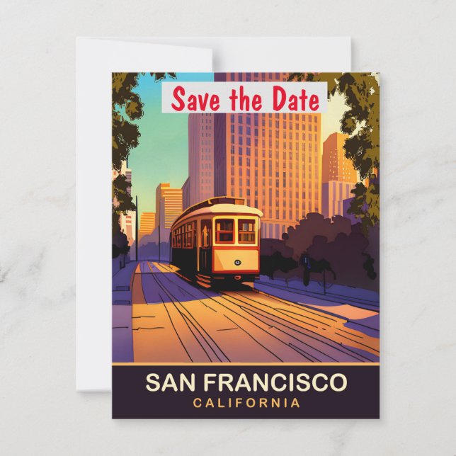Convite de Casamento de Carroça de San Francisco (Frente)