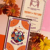 Convite De Casamento De Cartão De Tarô Gótico Únic