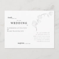 Convite de Casamento de Cartão-Postal Simples Eleg