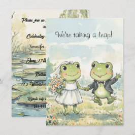 Convite de Casamento de Casal de Sapo Fofo para Do