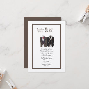 Convite de Casamento de Casal Gay de Smoking