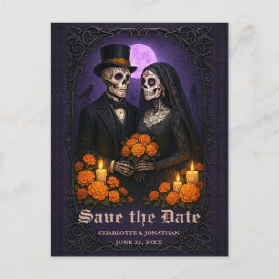 Convite de casamento de casal Gothic Skull Candy p