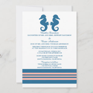 Convite de casamento de Cavalo de Mar Náutico Cora