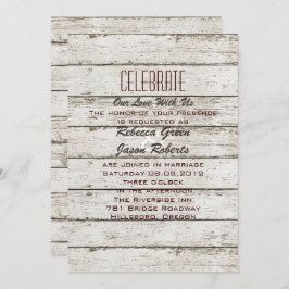 convite de casamento de celeiro de madeira rústica