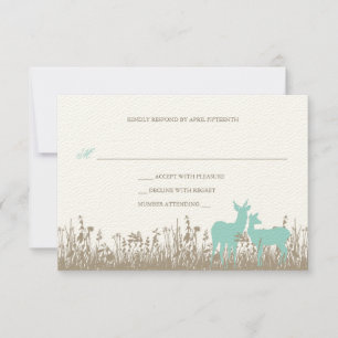 Convite de Casamento de Cervos em um Campo