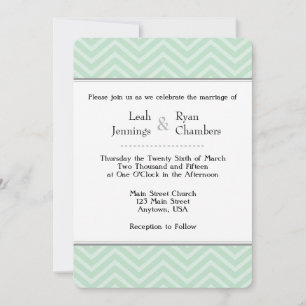 Convite De Casamento De Chevron Verde Mint