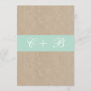 Convite De Casamento De Chique Mint Burlap