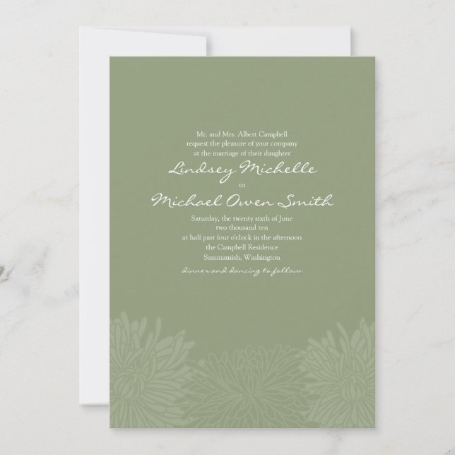 Convite De Casamento De Chrysanthemum Blossom (Frente)