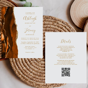 Convite de casamento de Código QR da Cinza de Agre