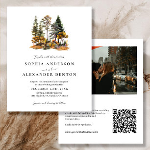 Convite de casamento de Código QR de Foto de Outon