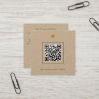 Convite de Casamento de Código QR de Kraft Minimal