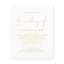 Convite de Casamento de Código QR de Script Dourad