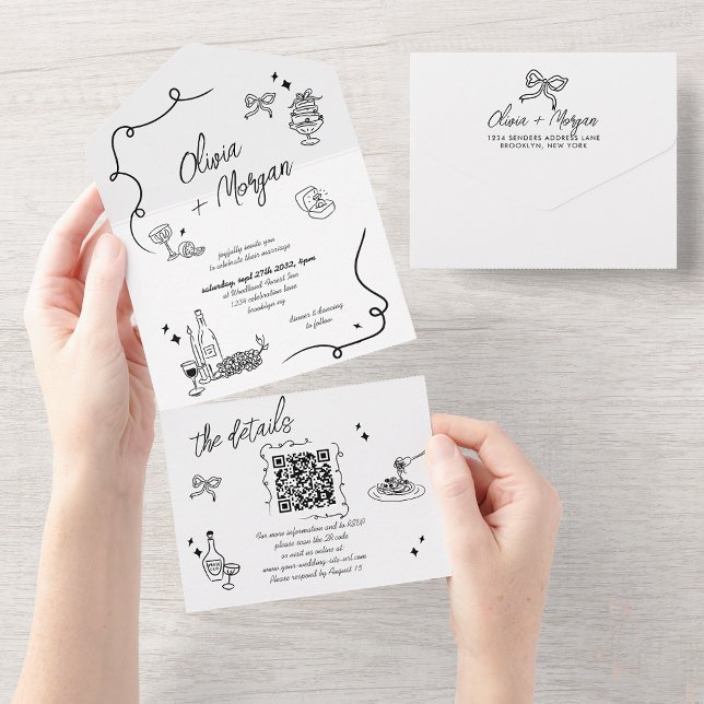Convite de Casamento de Código QR do Código de Dót (Criador carregado)