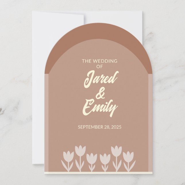 Convite de Casamento de Código QR do Estilo de Arc (Frente)