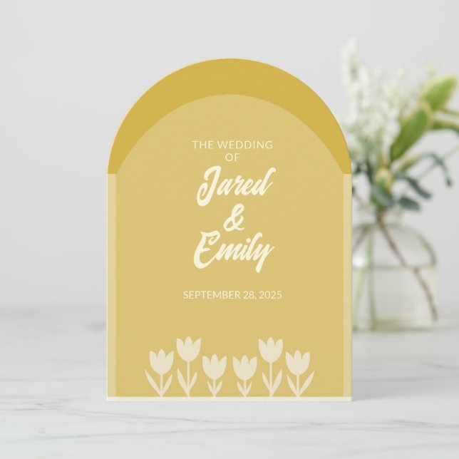 Convite de Casamento de Código QR do Estilo de Arc (Em pé/Frente)