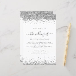 Convite de casamento de Código QR do Glitter do Pr
