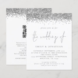 Convite de casamento de Código QR do Glitter do Pr