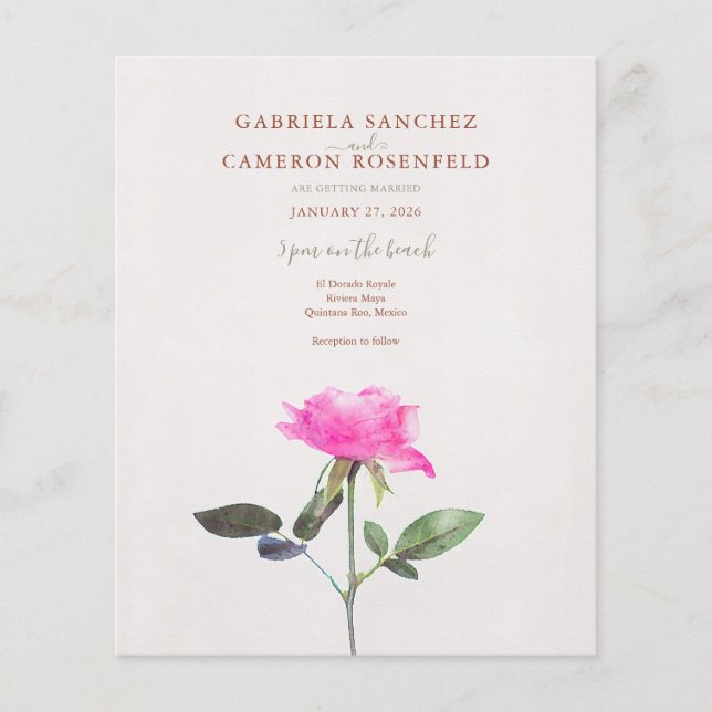 Convite de casamento de Código QR Floral do Terrac (Frente)