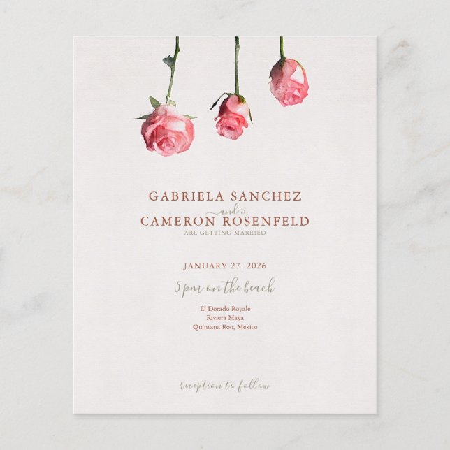 Convite de casamento de Código QR Floral do Terrac (Frente)