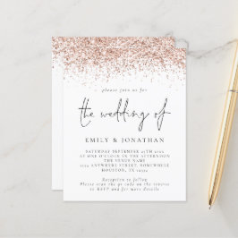 Convite de casamento de Código QR Glitter Dourado