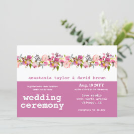 Convite de Casamento de Código QR Horizontal Flora