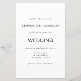 Convite de casamento de Código QR Preto Simples de