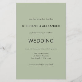 Convite de casamento de Código QR Verde de Sage Si