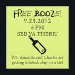 Convite De Casamento De Comédia, Humor<br><div class="desc">Um convite de casamento com um pouco de humor! Por que seus amigos e familiares vão para casamentos? Para a bebida grátis... isso é tudo o que alguém quer saber... Este é um convite que chega ao ponto! LIVRE BOOZE!</div>