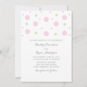 Convite de casamento de Confetti Verde Rosa