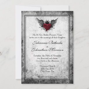 Convite De Casamento De Coração Com Ala De Tatua