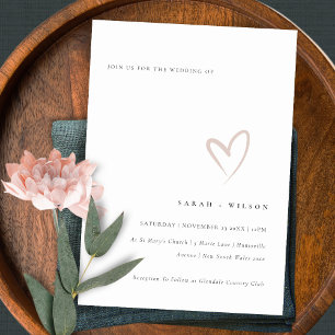 Convite de casamento de Coração Cor-de-Rosa Mín