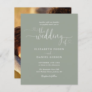 Convite de casamento de Corações Verdes no Sábio d