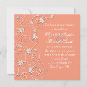 Convite de casamento de Coral de Sujidade Branca d