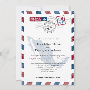 Convite de Casamento de Correio Aéreo do México An