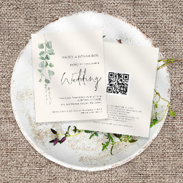 Convite de casamento de Creme de Eucalyptus Sage Q