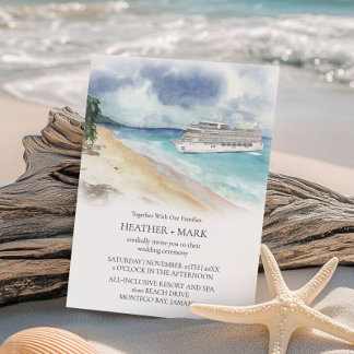 Convite de casamento de Cruzeiro de Praia Tropical