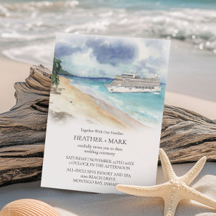 Convite de Casamento de Cruzeiro na Praia Tropical