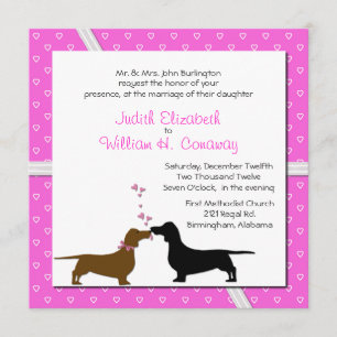 Convite De Casamento De Dachshances Whimsical