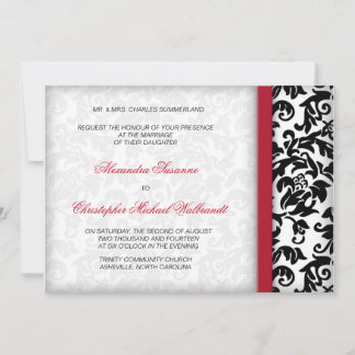 Convite De Casamento De Delight De Damask