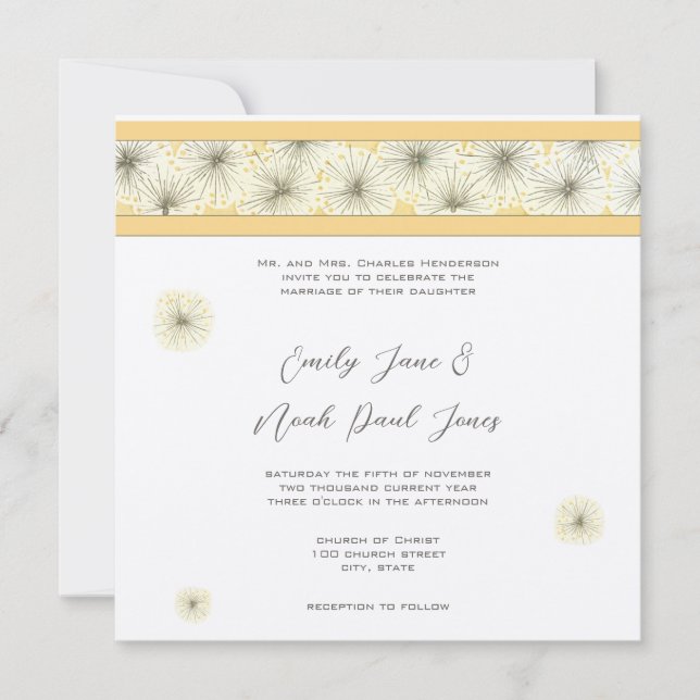 Convite de Casamento de Dente-de-Leão (Frente)