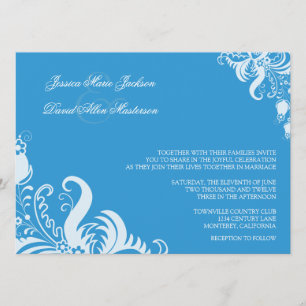 Convite De Casamento De Destaque Azul Regatta