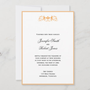 Convite De Casamento De Destaque Floral De Faixa L