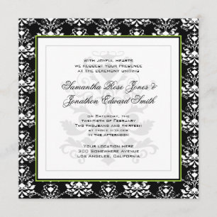 Convite de casamento de Destaque Verde para Damasc