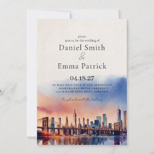 Convite de casamento de destino chique em NYC