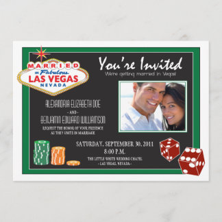 Convite de Casamento de Destino de Las Vegas (verd