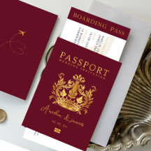 Convite de casamento de destino de passaporte em o