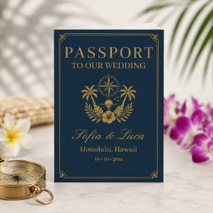 Convite de Casamento de Destino Passaporte Tropica
