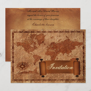 convite de casamento de destino vintage