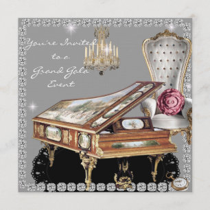 Convite de casamento de diamante vintage