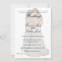 Convite de Casamento de Duas Noivas Elegante